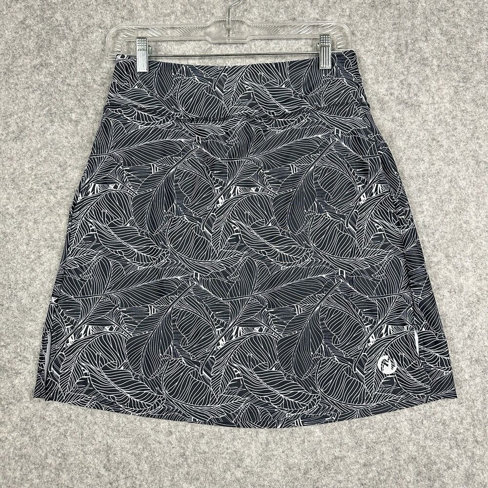 Moteepi Skort Womens Small Black Print Pockets Tennis Golf Resort Vacation Beach
